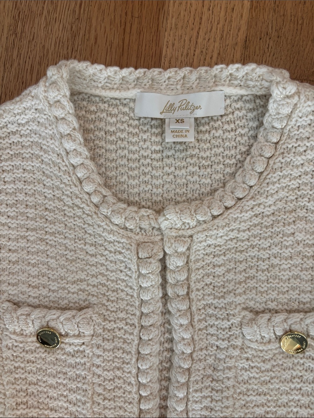 Lilly Pulitzer Kenton Cardigan XS Ivory Off White - Picture 3 of 5